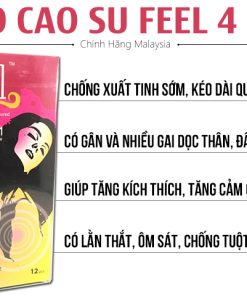 Bao Cao Su Kéo Dài Xuất Tinh Gai Gân Liti - 4in1 Feel Nhập Chính Hãng