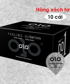 Bao cao su OLO 0.01 Đen - Siêu mỏng hương vani - Hộp 10 cái