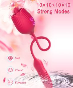 Trứng rung hoa hồng rung thụt mạnh kèm lưỡi liếm massage điểm G